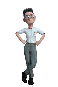 funny geek, nerd or just a normal guy cartoon