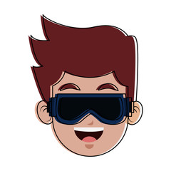 Man with googles cartoon vector illustration graphic design