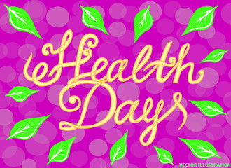 Background with Health Day banner. Illustration.