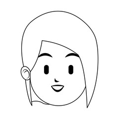 Woman face cartoon vector illustration graphic design