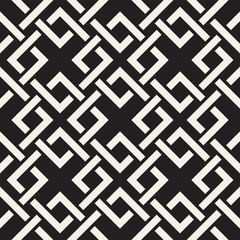 Vector seamless lines pattern. Abstract background with interweaving squares. Geometric monochrome lattice texture. Decorative grid.