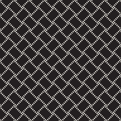 Trendy twill weave Lattice. Abstract Geometric Background Design. Vector Seamless Black and White Pattern.