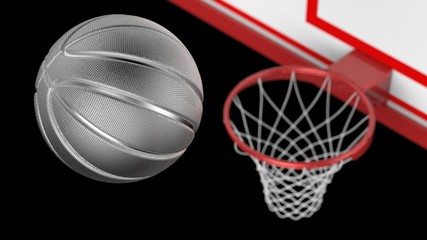 Basketball and Hoop. 3D illustration. 3D high quality rendering.
