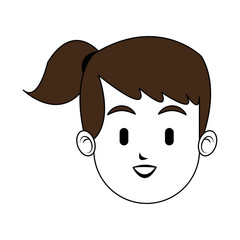 Woman face cartoon vector illustration graphic design