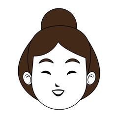 Woman face cartoon vector illustration graphic design