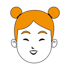 Woman face cartoon vector illustration graphic design