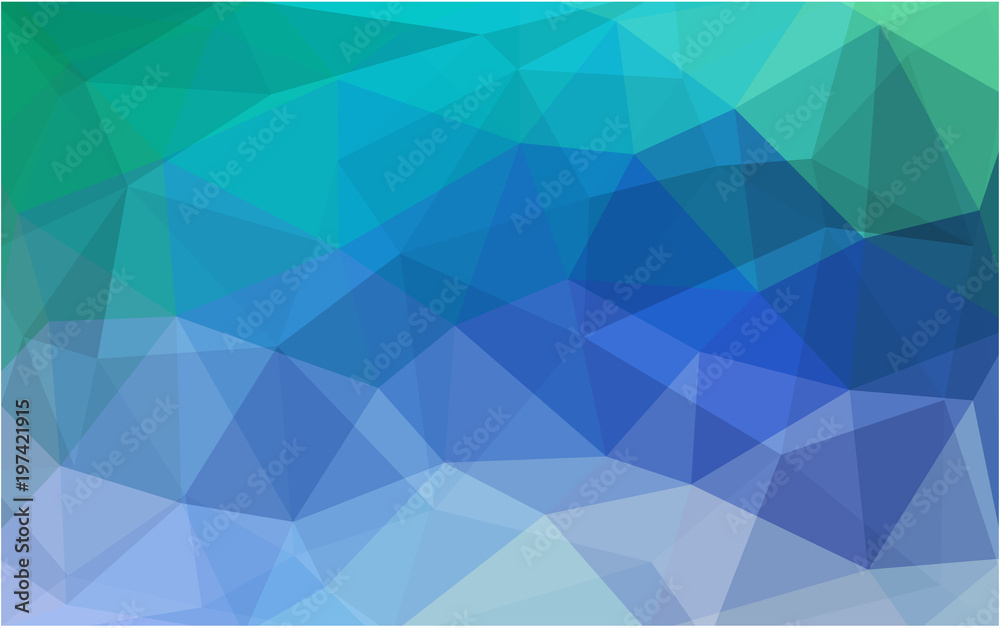 Wall mural light blue, green vector polygonal design pattern. consist of gradient triangles in origami style.