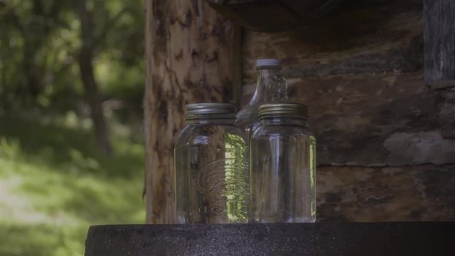Jars of moonshine.
