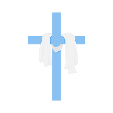 Vector illustration for Christian community: Shrouded cross isolated. Christian cross is great for Good Friday or Easter church sermon illustration.