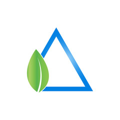 Leaf and triangle icon. Logo Design Template