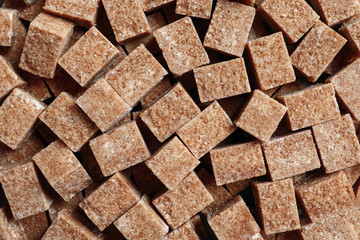 Cubes of brown sugar as background