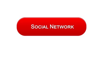 Social network web interface button red color, virtual communication, chat