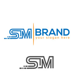 Letter S and M on white Background.  Logo Design Template. Flat design. Letter SM