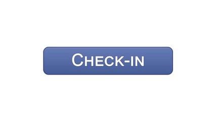 Check-in web interface button violet color, online registration program, airport