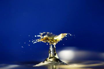 Water drop with blue background