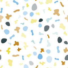 Light Blue, Yellow vector seamless pattern with lines, ovals.