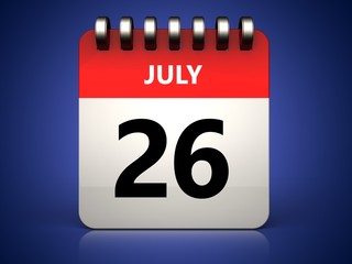 3d 26 july calendar