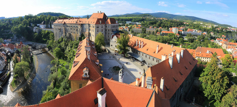 Panorama view of Cesky Krumlov / Krumau castle in Czeck Republic ~ A World Heritage Site of UNESCO