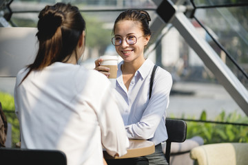 Woman enjoy morning coffee