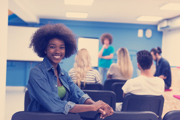 Portrait informal African American business woman