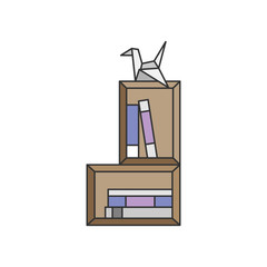Illustration of bookshelf icon