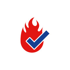 Check Fire Logo Icon Design