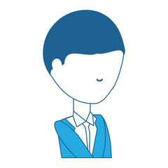 avatar businessman icon over white background, blue shading design. vector illustration