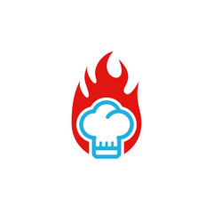 Chef Fire Logo Icon Design