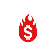 Money Fire Logo Icon Design