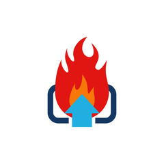 Upload Fire Logo Icon Design