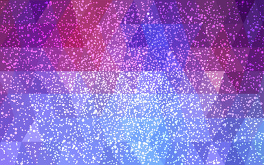 Light Blue, Red vector christmas polygon background with snowflakes.