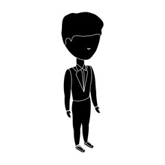 avatar businessman standing over white background, vector illustration