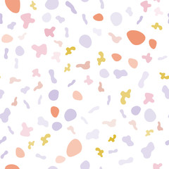 Light Multicolor vector seamless template with bubble shapes.