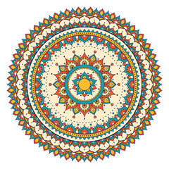 Ethnic ornamental mandala. Decorative design element. Hand drawn vector illustration