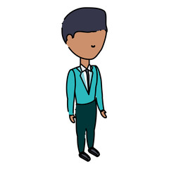 avatar businessman standing over white background, colorful design. vector illustration