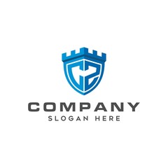 Obraz premium padlock logo initials