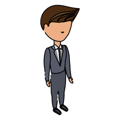 avatar businessman standing over white background, colorful design. vector illustration