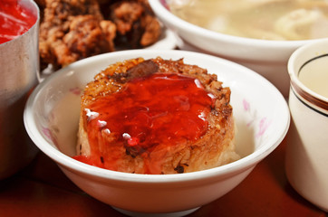 Rice tube pudding  - A Popular Taiwan food      