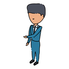 avatar businessman standing over white background, colorful design. vector illustration
