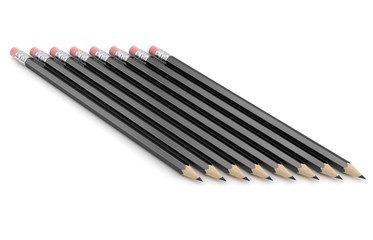 Black Pencils On White