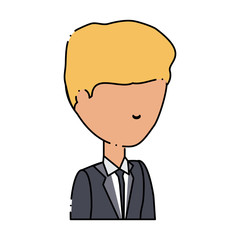 avatar businessman icon over white background, colorful design.  vector illustration