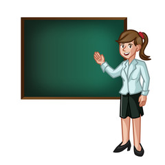 Teacher Woman With Chalk Board 