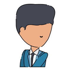 avatar businessman icon over white background, colorful design.  vector illustration