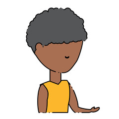 avatar man with afro hairstyle icon over white background, colorful design. vector illustration