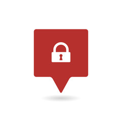 GPS icon with padlock sign. GPS icon and security, protection, privacy symbol