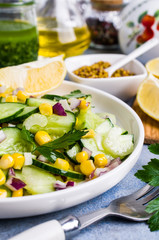Salad with raw vegetables