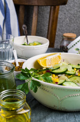 Salad with raw vegetables