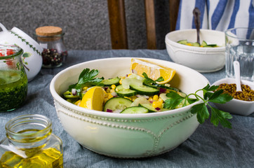 Salad with raw vegetables
