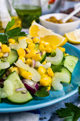 Salad with raw vegetables