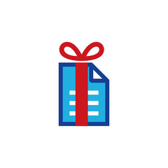Document Gift Logo Icon Design